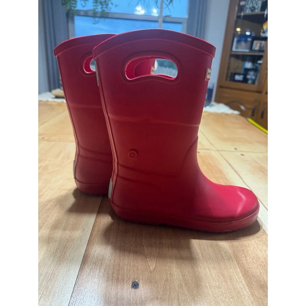 Hunter for Target Kids Red Rain Boots Pull On Handles Size 3